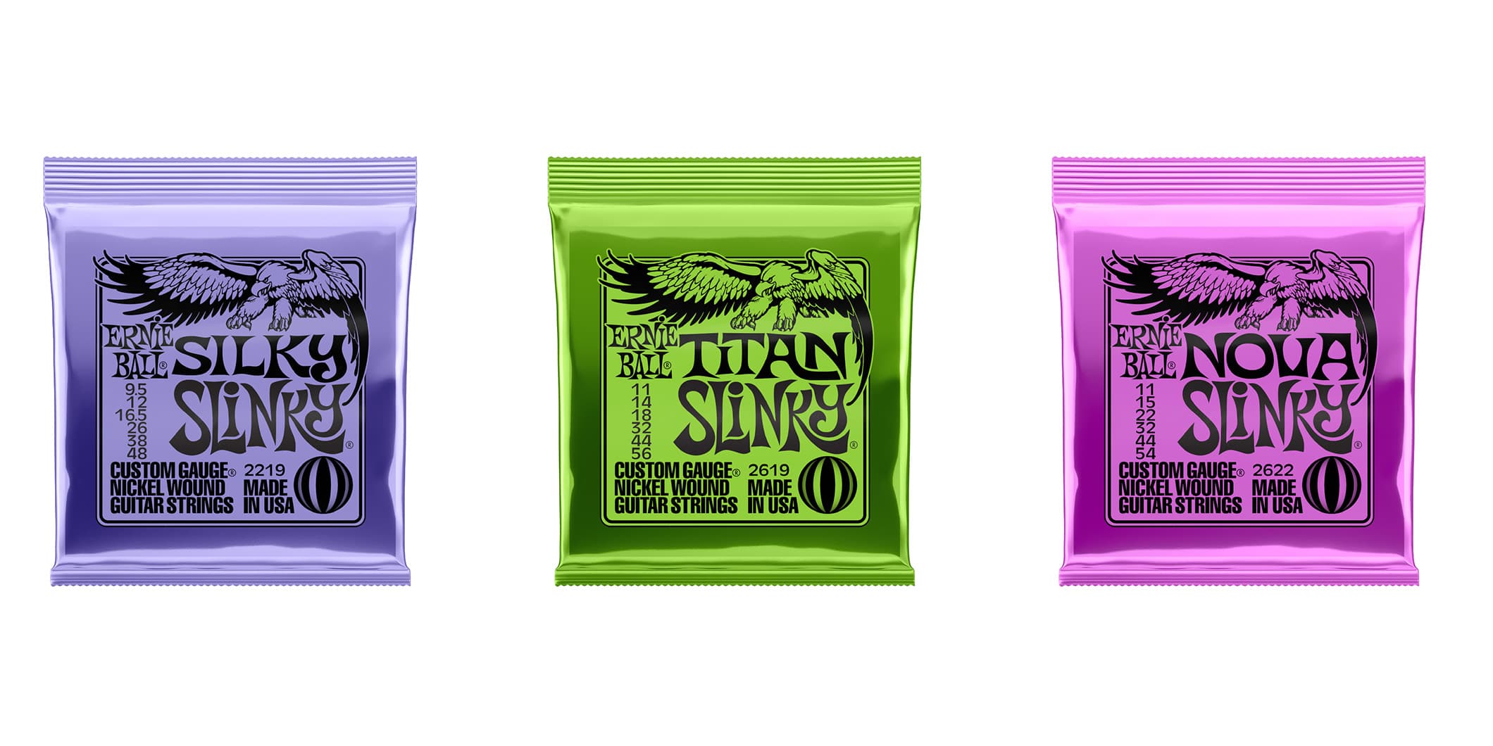 Ernie Ball, Slinky 시리즈 일렉트릭 기타 현에 새로운 3가지 게이지 추가 출시